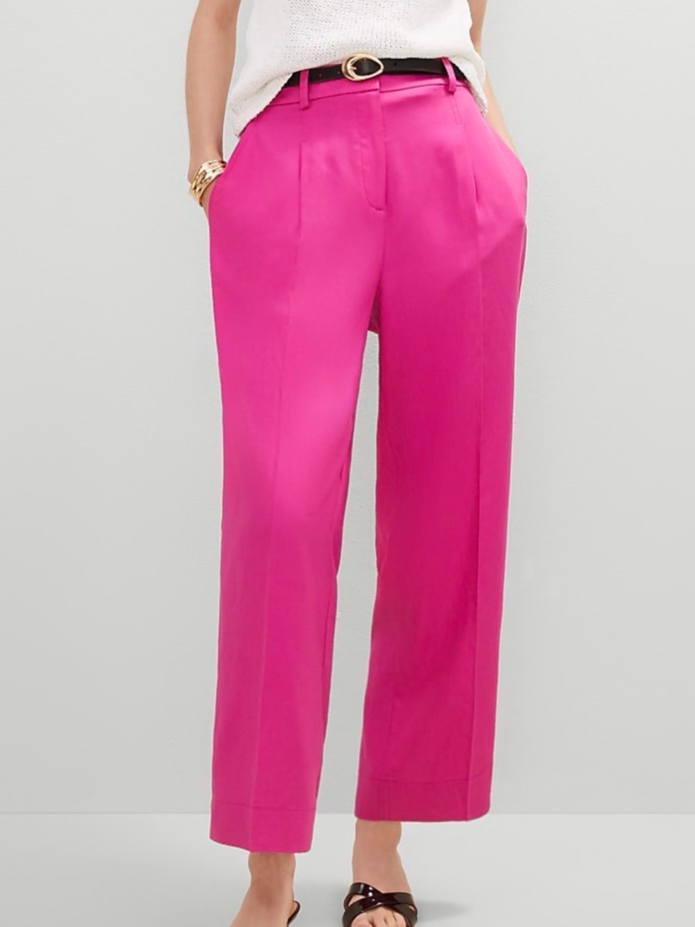Ann Taylor Petite Relaxed Ankle Pants Size 4P fuchsia Soft and Lightweight NWOT